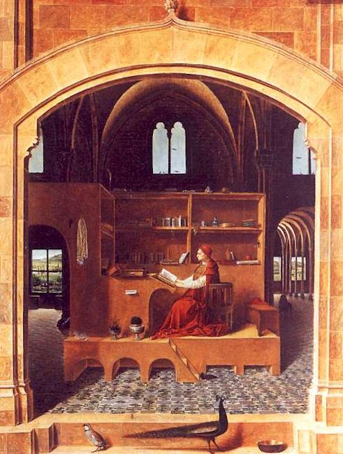 Antonello da Messina Saint Jerome in his Study oil painting picture
